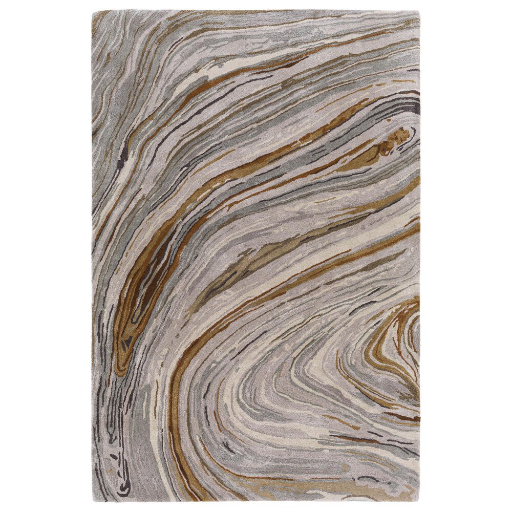 Surya Kavita 5" x 7"6" Charcoal, Dark Brown, Camel, Gray and Tan Area Rug, , large