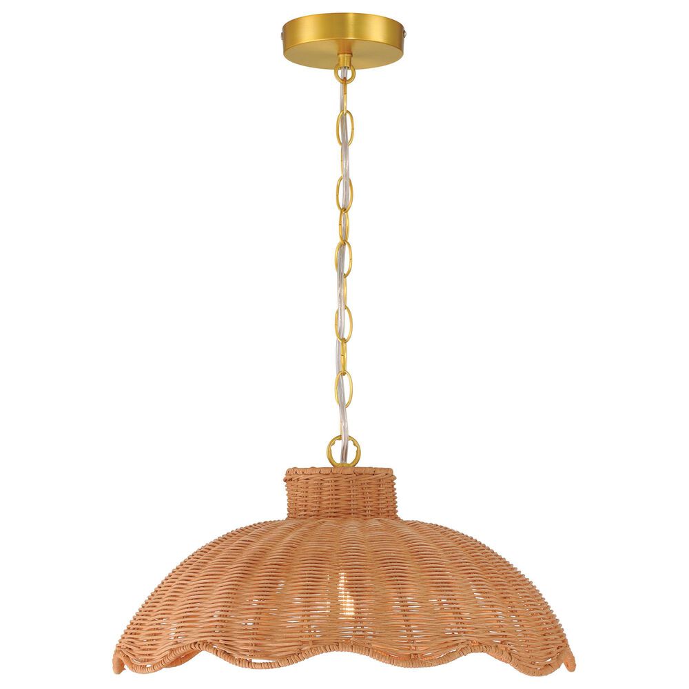 Creative Coop Penelope 1-Light Small Pendant Light with Natural Shade, , large