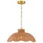Creative Coop Penelope 1-Light Small Pendant Light with Natural Shade, , large
