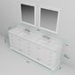 Lexora Home Dukes 84" Double Bathroom Vanity in White with 2 cm White Cultured Marble Top and Rectangular Sinks, , large