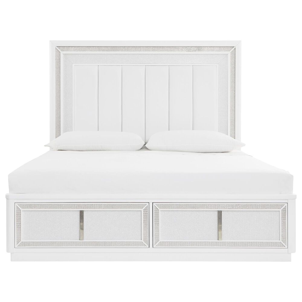 Millenium Chalanna Queen Upholstered Storage Bed in White, , large
