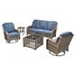 HOMLUX 5-Piece Grey Wicker Patio Set in Denim Blue, , large