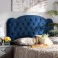 Baxton Studio Clovis Queen Upholstered Panel Headboard in Navy Blue, , large