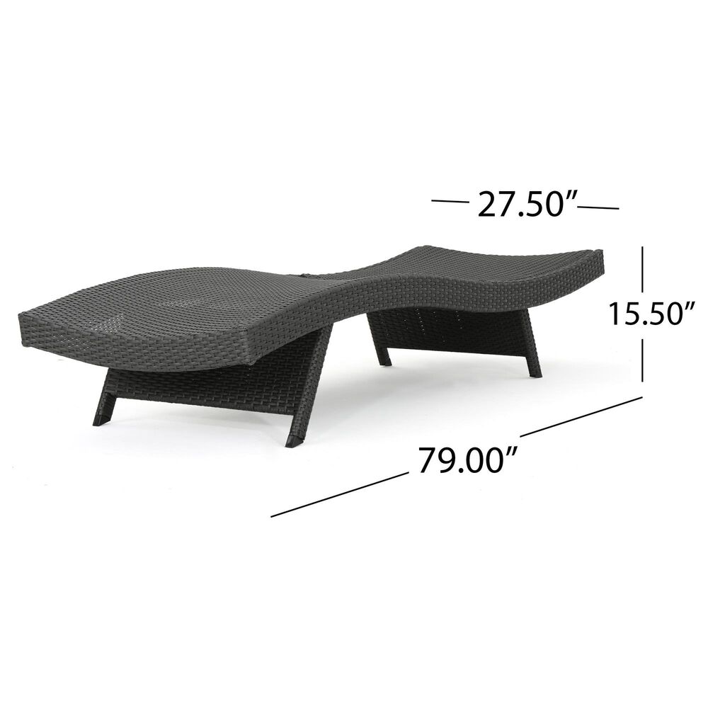 Hearth and Haven Salem PE Wicker Chaise Lounge in Grey &#40;Set of 2&#41;, , large
