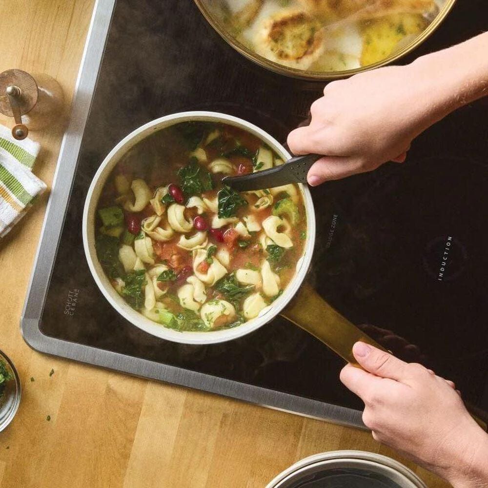 Farberware Forged Induction Ceramic Nonstick Saucepan with Lid - 3 Quart in Taupe, , large