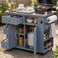 HOMLUX 41.9" Outdoor Extendable Kitchen Island in Gray, , large