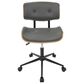 Lumisource Lombardi Desk Chair with Grey Cushion in Walnut and Black, , large