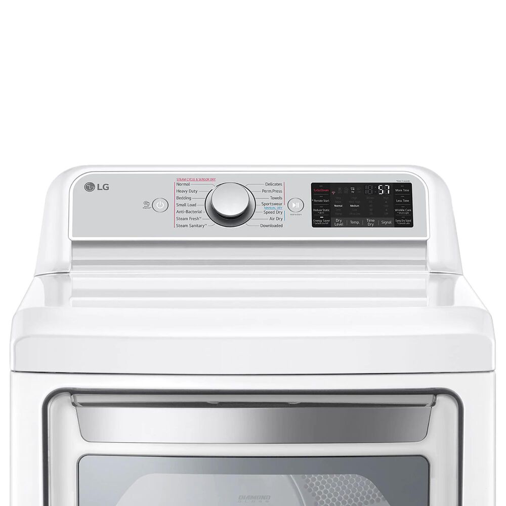 LG 7.3 Cu. Ft Front Load Turbo Steam Gas Dryer in White, , large