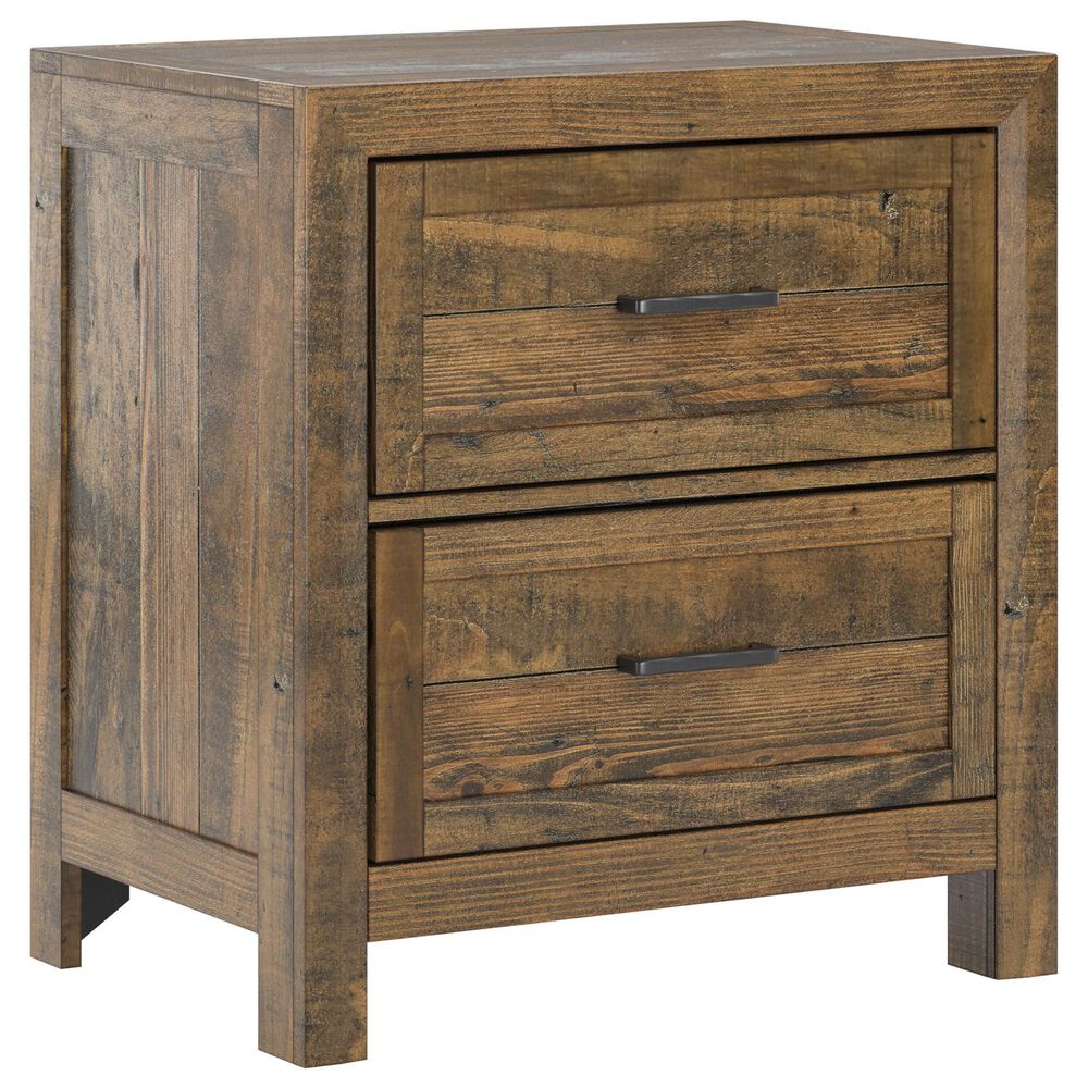 Emerald Home Furnishings Pine Valley 2-Drawer Nightstand in Caramel Brown, , large
