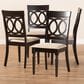 Baxton Studio Lucie Side Chair with Sand Cushion in Espresso Brown (Set of 4), , large