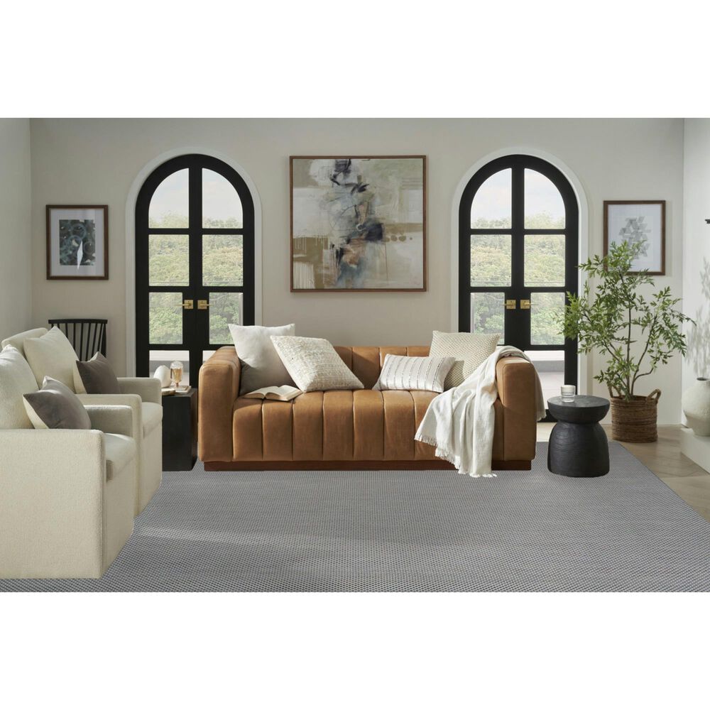 Nourison Courtyard Ivory and Blue 9&#39; x 12&#39; Indoor/Outdoor Area Rug, , large