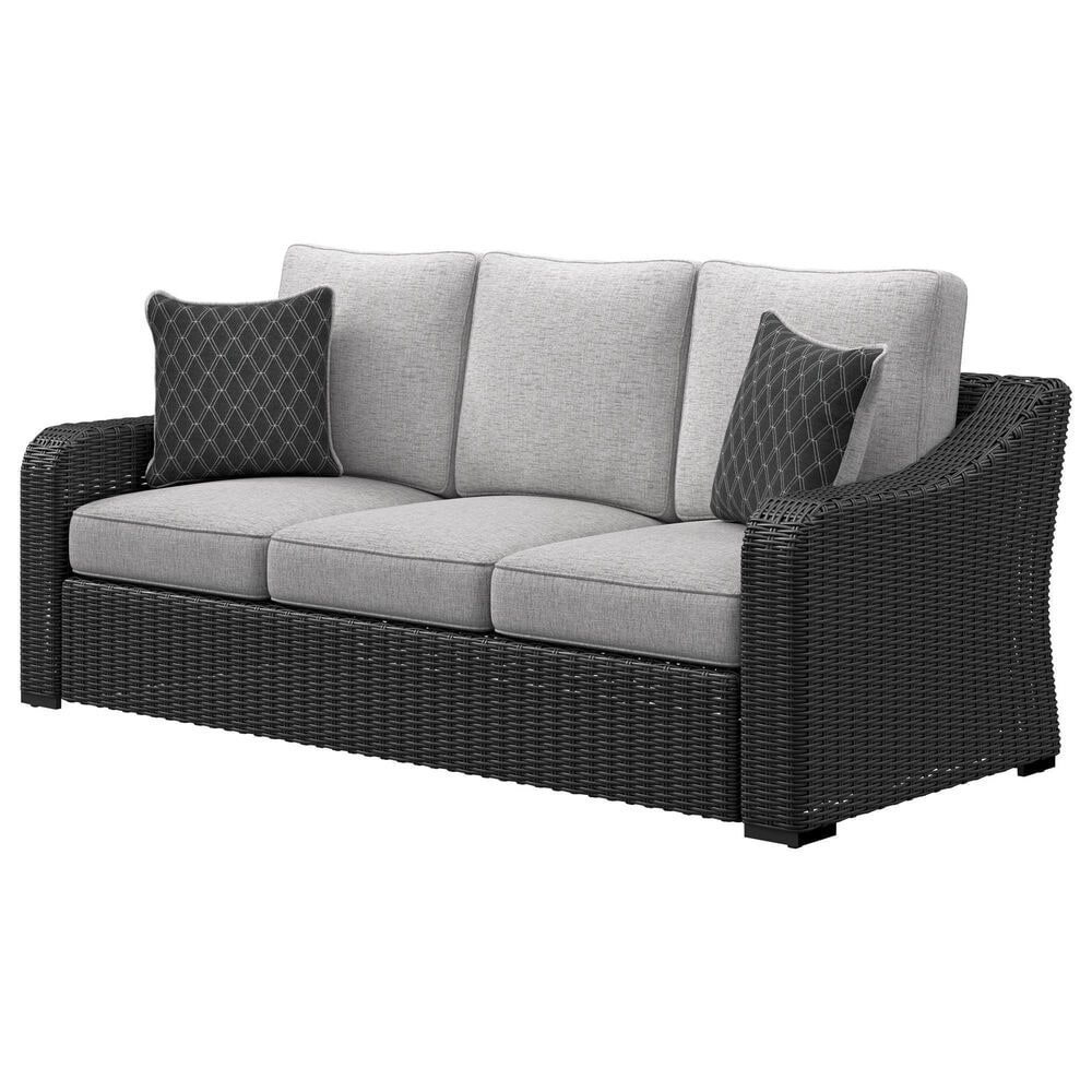 Ashley Beachcroft Sofa with Light Gray Cushion in Black, , large