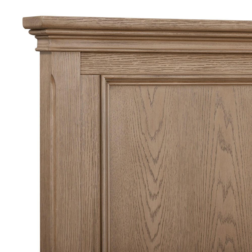 Riva Ridge Oxford Queen Panel Bed with Two Nightstands in Tan with USB Ports, , large