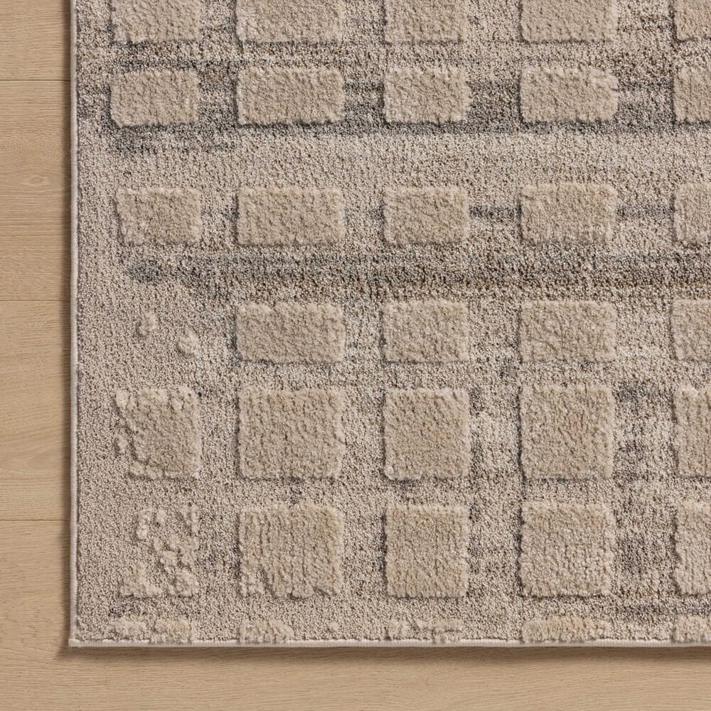 Amber Lewis x Loloi Monty 6&#39;7&quot; x 9&#39;3&quot; Pebble and Beige Area Rug, , large