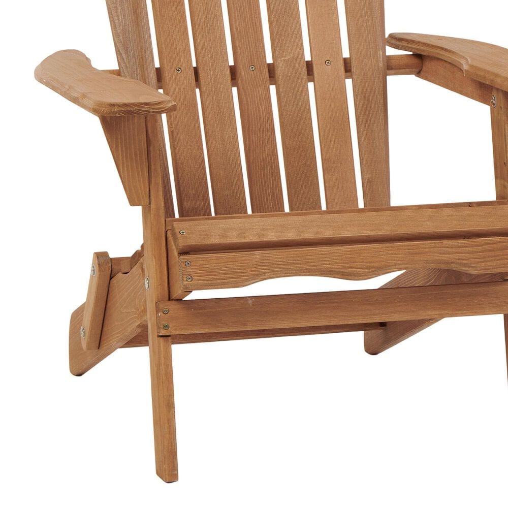 Hearth and Haven Outdoor Folding Adirondack Chair in Light Brown (Set of 2), , large
