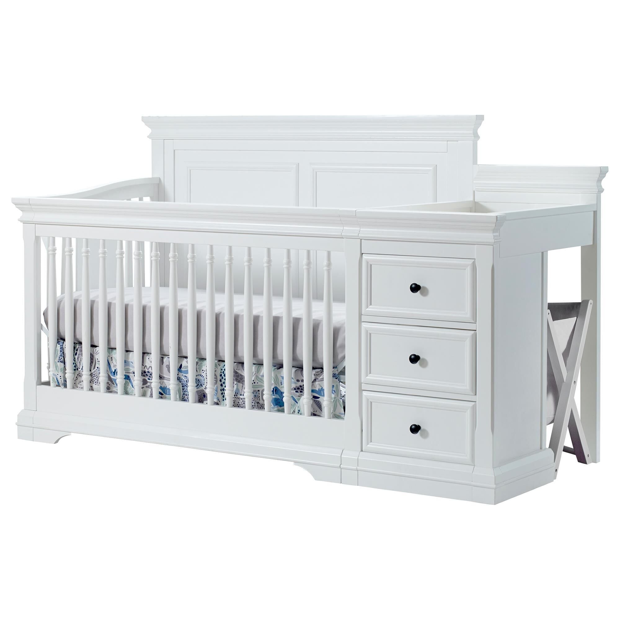 White crib 2025 with changing table