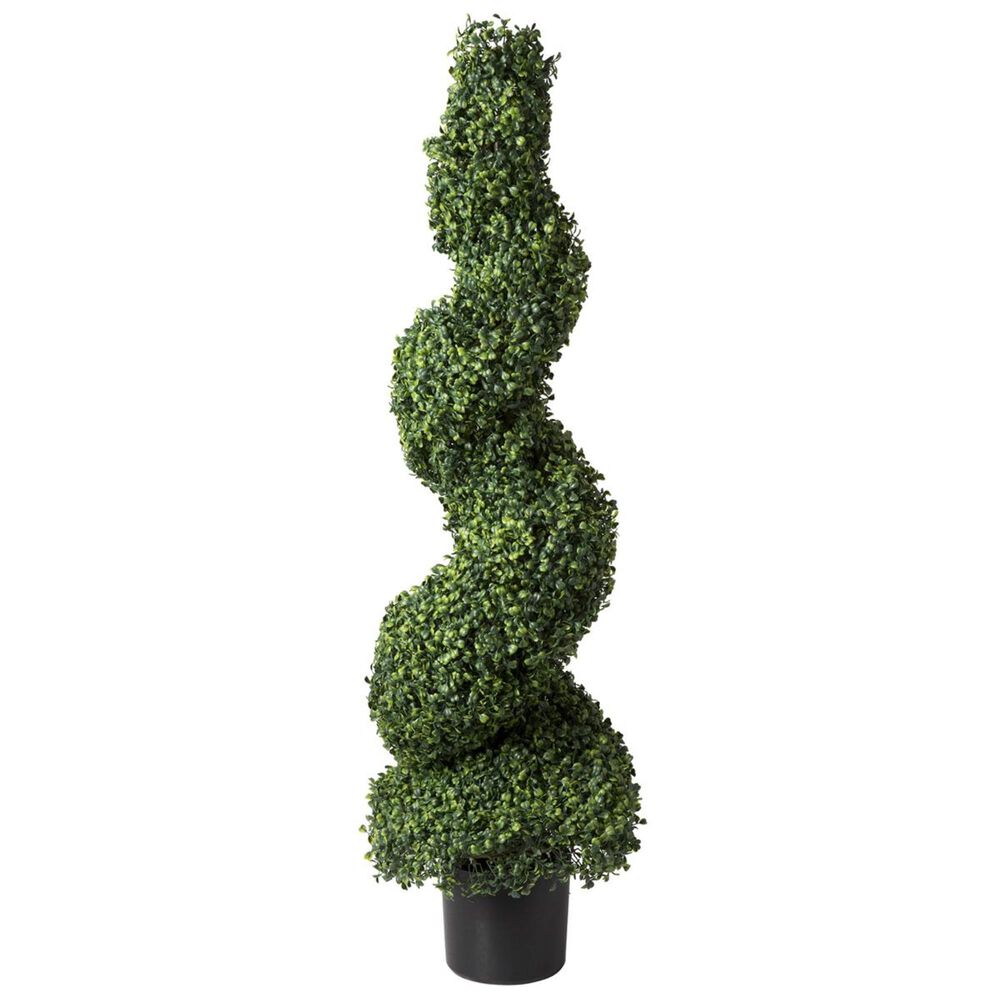 Timberlake 50" Julian Boxwood Spiral Topiary Artificial Tree in Green, , large