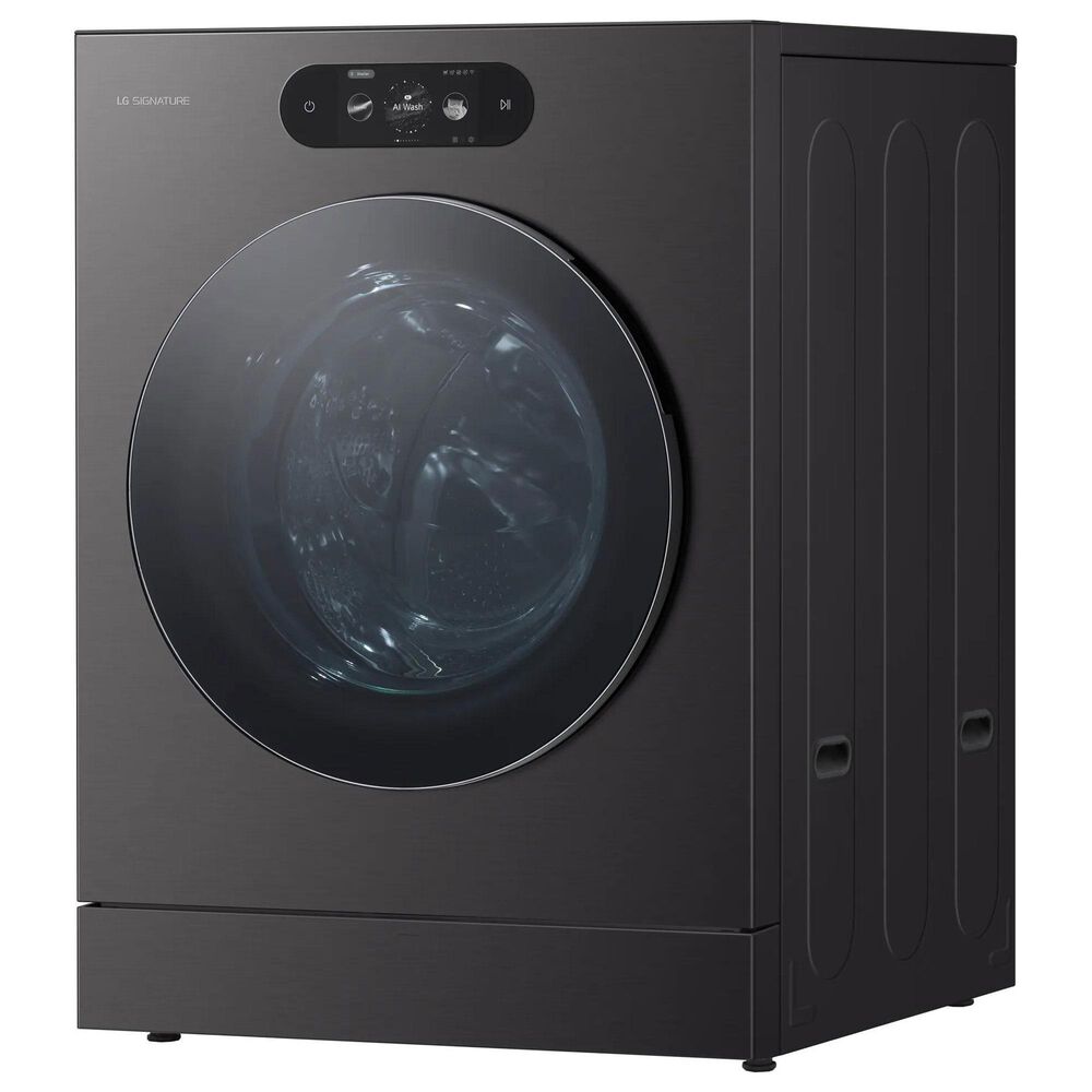 LG 5.8 Cu. Ft. Smart Front Load Washer and 9 Cu. Ft. Smart Electric Gas Laundry Pair in Brushed Black Steel, , large