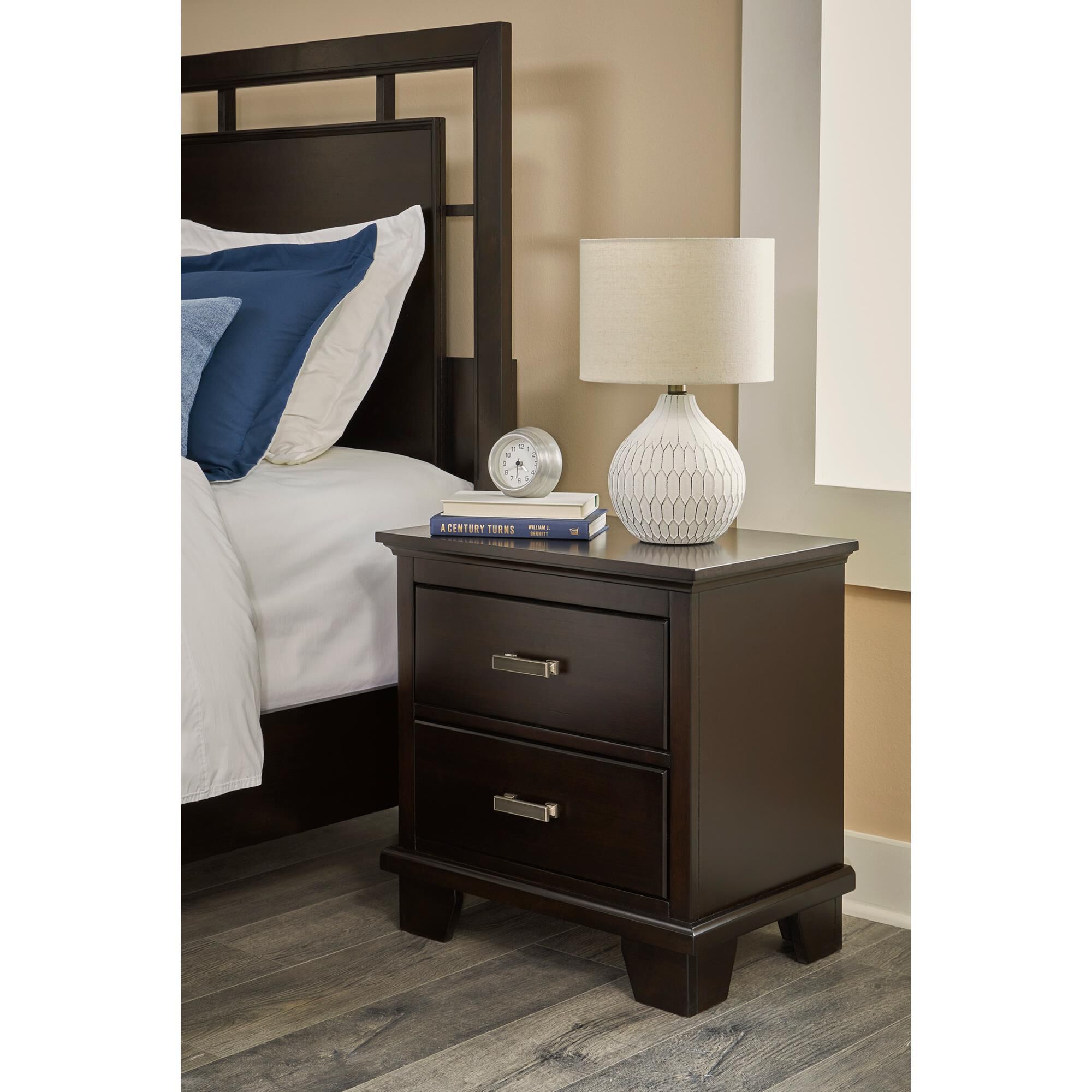 Ashley Covetown 2-Drawer Nightstand in Dark Brown