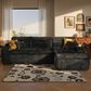 HOMLUX 105.5" Zero Assembly Sofa with Ergonomic Chaise Sectional in Black, , large