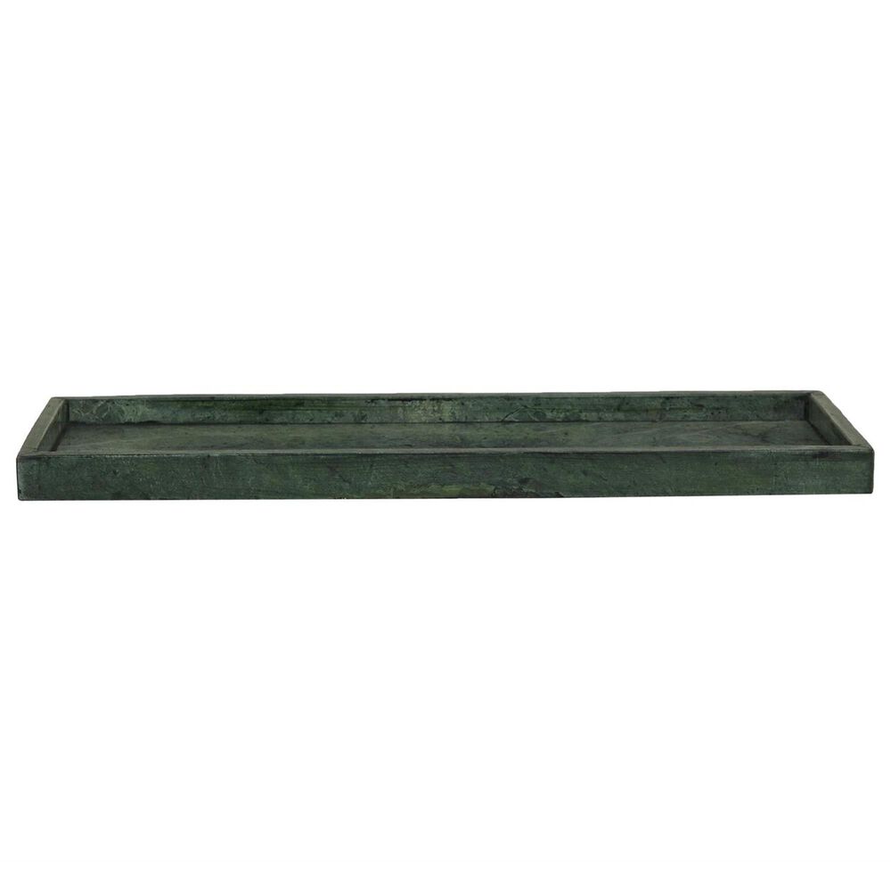 Maple and Jade 2-Piece Tray Set with Raised Border in Matte Dark Green, White and Black, , large
