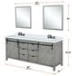 Lexora Home Marsyas 84" Double Bathroom Vanity in Rustic Brown with White Quartz Top and Rectangular Sinks, , large