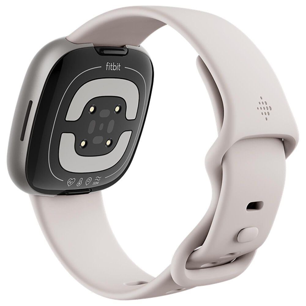 Fitbit Sense 2 Advanced Health Smartwatch Platinum Aluminum Case with Lunar White Band, , large