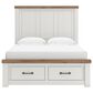 Ashley Savonport 5 Piece Queen Storage Bedroom Set in White and Brown, , large