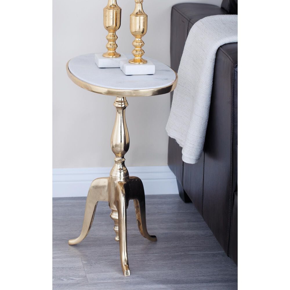 Maple and Jade End Table in Gold and White, , large