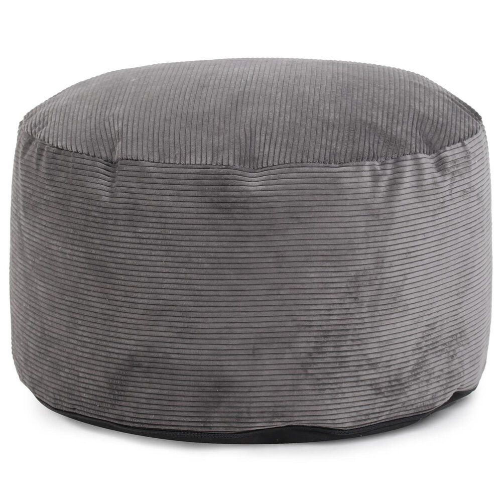 Howard Elliott Pana Short Pouf in Charcoal, , large