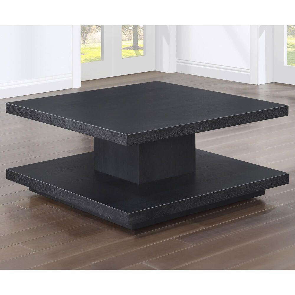 Steve Silver Canyon Square Cocktail Table with Casters in Black, , large