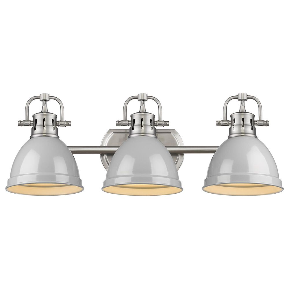 Golden Lighting Duncan 3-Light Bath Vanity in Pewter and Glossy Gray, , large