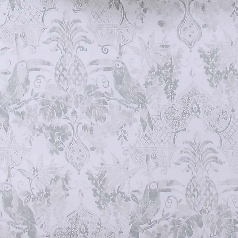 Pem America Tropical Plantation 3-Piece Full/Queen Toile Duvet Set in Grey and White, , large