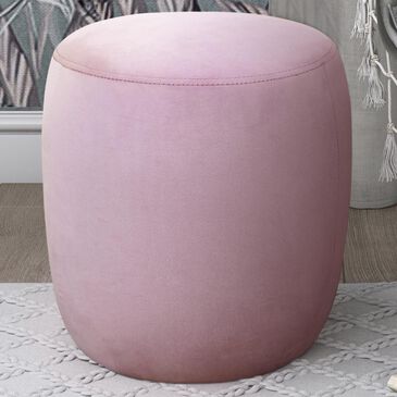 Tov Furniture Willow Velvet Ottoman in Blush, , large
