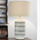 Flair Industries Patterned Table Lamp in White and Gray, , large