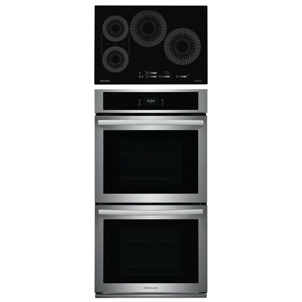 Frigidaire 2-Piece Kitchen Package with Stainless Steel 27&quot; Built-In Convection Double Wall Oven and Black 30&quot; Induction Cooktop, , large