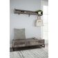 Ashley Neilsville Wall Mounted Coat Rack with Shelf in Gray and Brown, , large