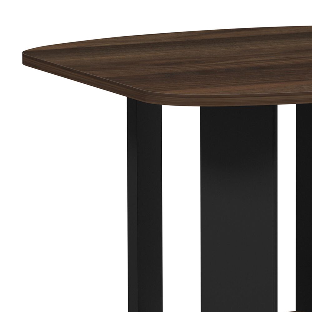 HOMLUX 1-Shelf End Table in Columbia Walnut and Black, , large