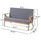 Hearth and Haven Panama 4-Piece Patio Conversation Set with Gray Cushion in Teak, , large