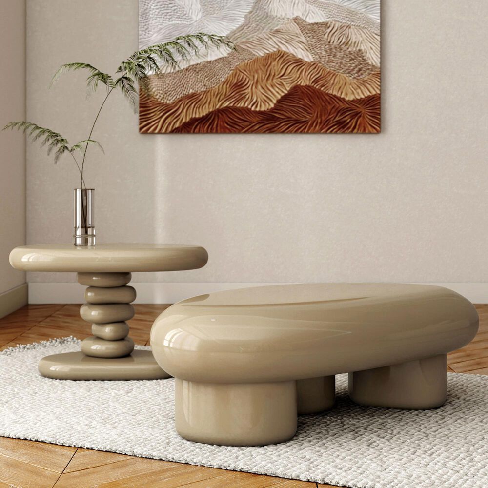 Furniture of America Rene 2-Piece Table Set in Light Brown, , large