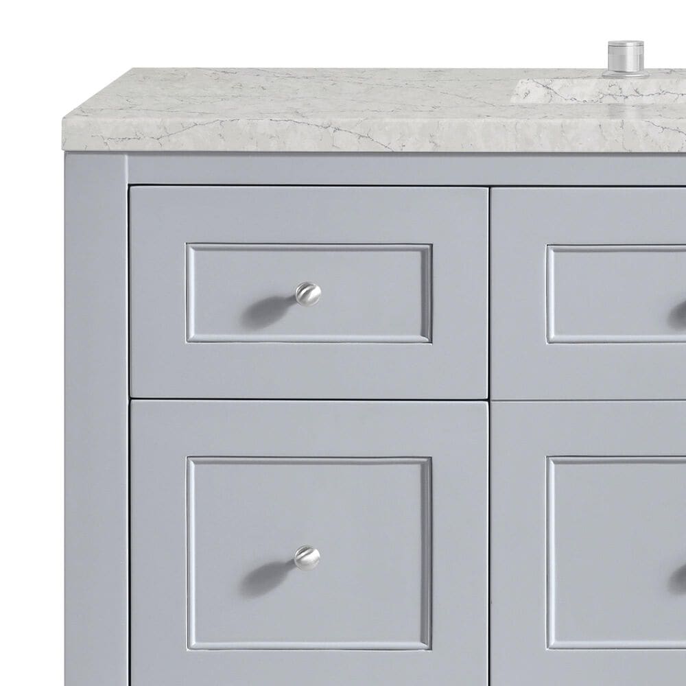James Martin Vanities Breckenridge 48&quot; Single Bathroom Vanity in Serenity Blue with 3 cm Eternal Jasmine Pearl Quartz Top and Rectangular Sink, , large