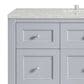 James Martin Vanities Breckenridge 48" Single Bathroom Vanity in Serenity Blue with 3 cm Eternal Jasmine Pearl Quartz Top and Rectangular Sink, , large