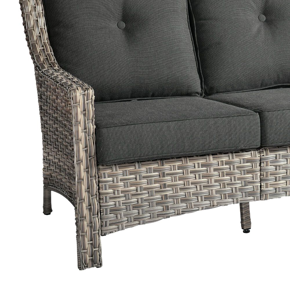 HOMLUX Outdoor Wicker Conversation Sofa in Black, , large