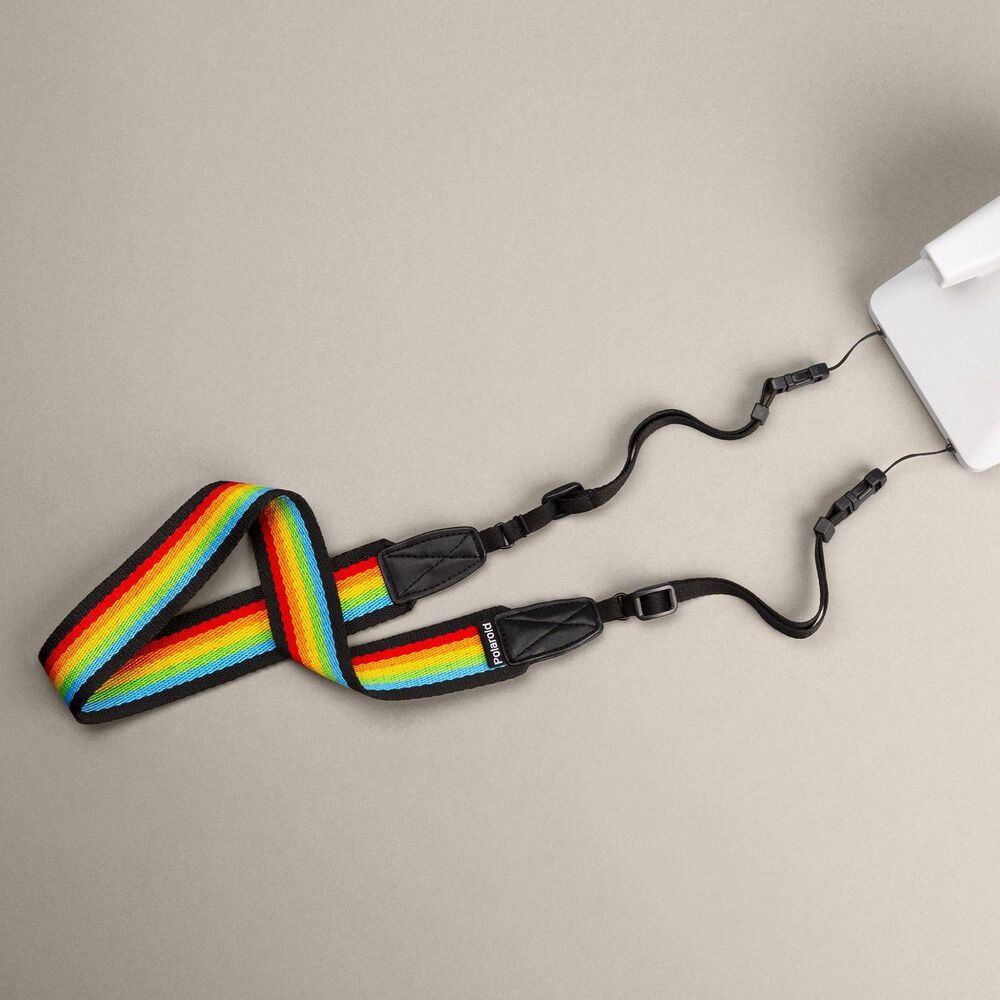 Polaroid Camera Strap Flat - Rainbow black, , large