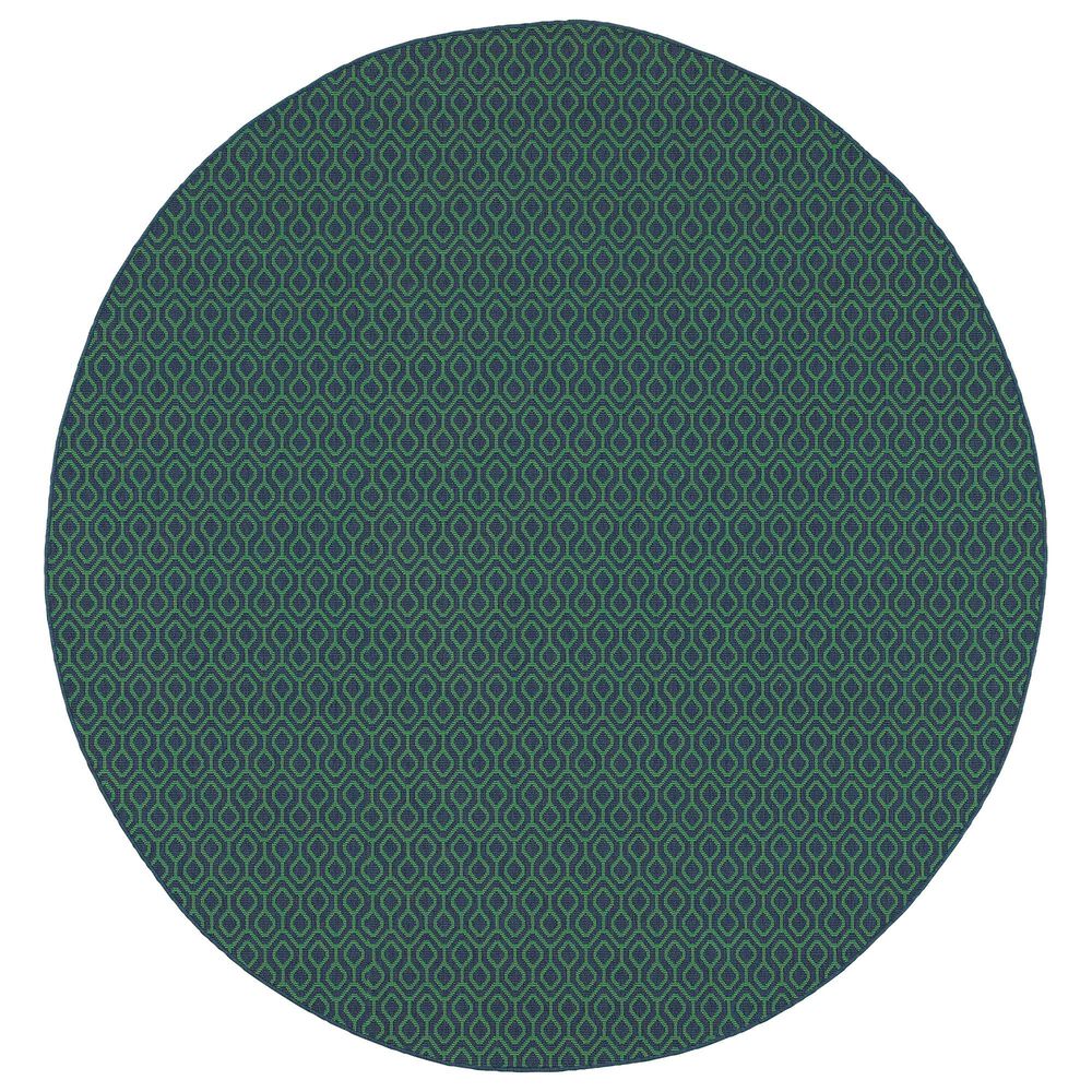 Oriental Weavers Meridian 1634Q 7&#39;10&quot; Round Navy Area Rug, , large
