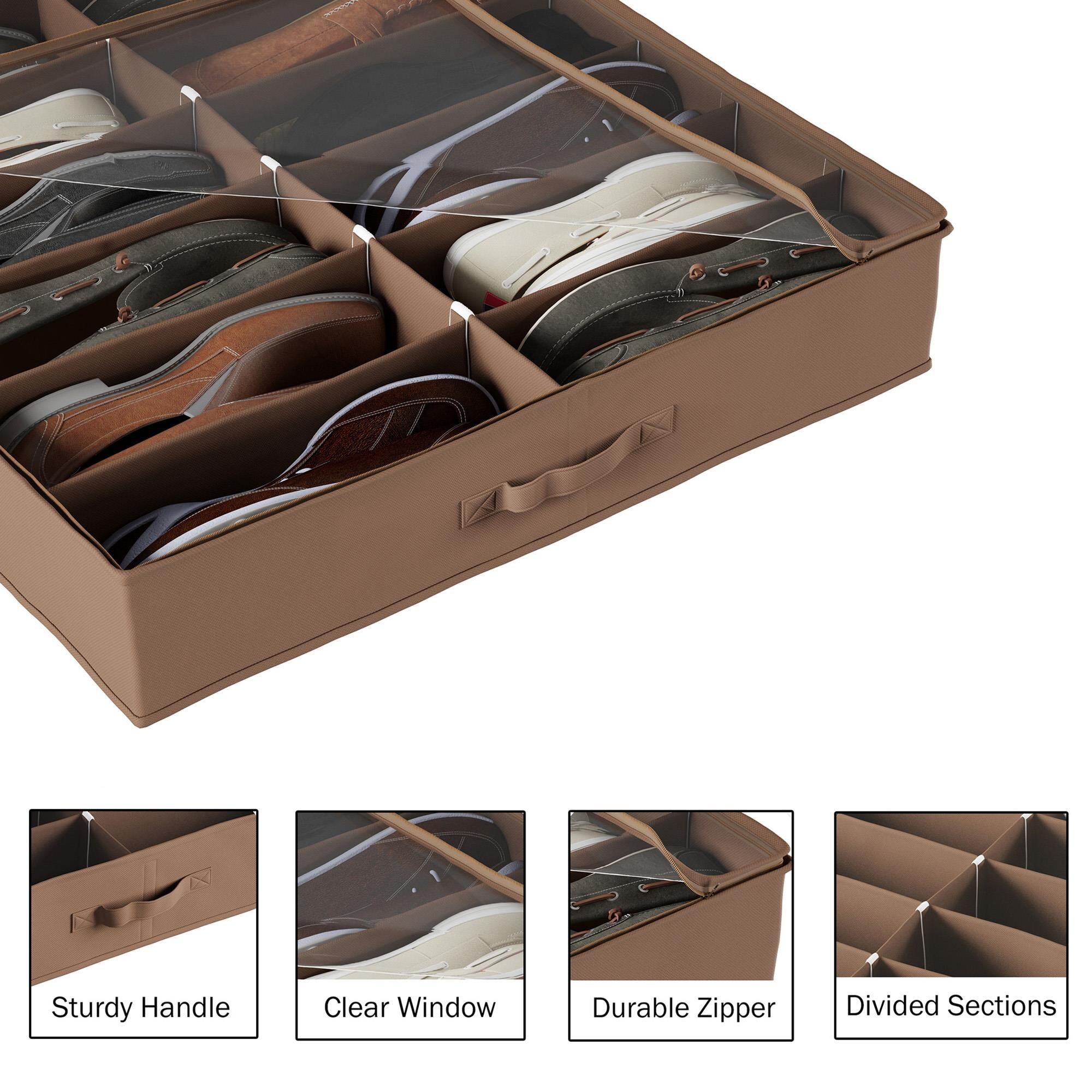 Under bed clearance shoe storage box