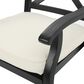 Hearth and Haven Outdoor Aluminum Dining Chair with X-Back Design and Ivory Cushion in Black (Set of 2), , large