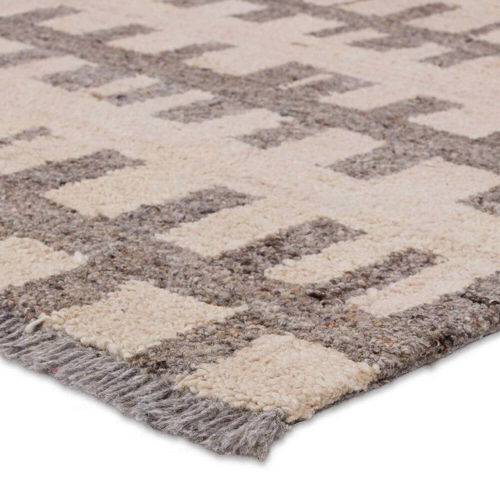 Jaipur Hadi Emir 8&#39; x 10&#39; Feather Gray, Bungee Cord and Almond Milk Area Rug, , large
