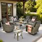 HOMLUX 7-Piece Patio Conversation Set in Black, , large