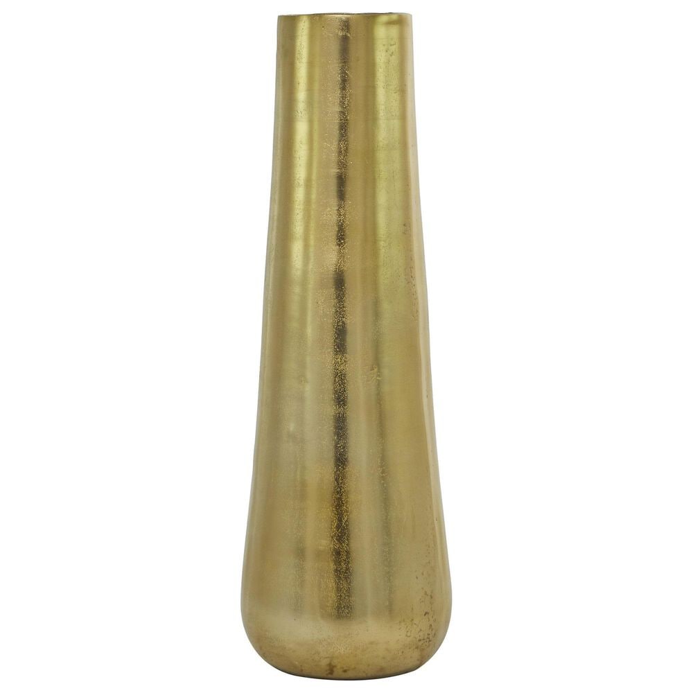 Maple and Jade Aluminum Metal Decorative Vase in Polished Gold, , large